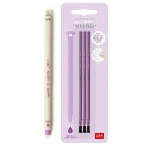 Legami Erasable Gel Pen Bunny + 3 Purple Refills