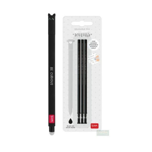 Legami Erasable Gel Pen Cat + 3 Black Refills