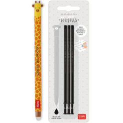Legami Erasable Gel Pen Giraffe + 3 Black Refills