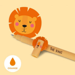 Legami Erasable Gel Pen Lion + 3 Orange Refills
