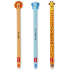 Legami Erasable Gel Pens Lion Giraffe Elephant Set of 3
