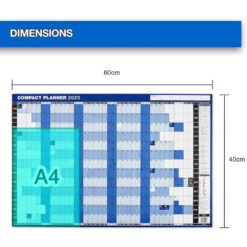 Morgan’s Direct 2025 Compact Year Wall Planner With Sticky Labels & Drywipe Marker