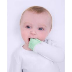 Munchy Mitts baby grow with integrated silicone teething mitts
