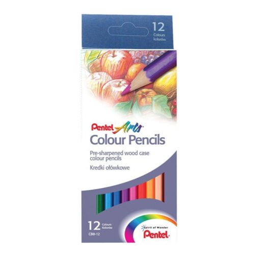 Pentel Arts Colour Pencils Set of 12 CB8