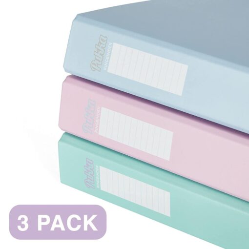 Pukka A4 Pastel Ring Binder Folder Pack of 3