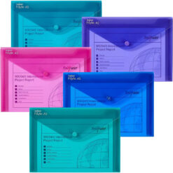 Snopake 11355 Polyfile A5 Foolscap Press Stud Wallets