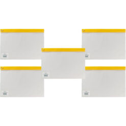 Snopake A4+ Yellow Clear Transparent Zippa Bag Pack Of 5