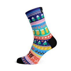 Sox Premium Cycling Socks Seamless Crew Style Christmas Sweater 3 Patterns