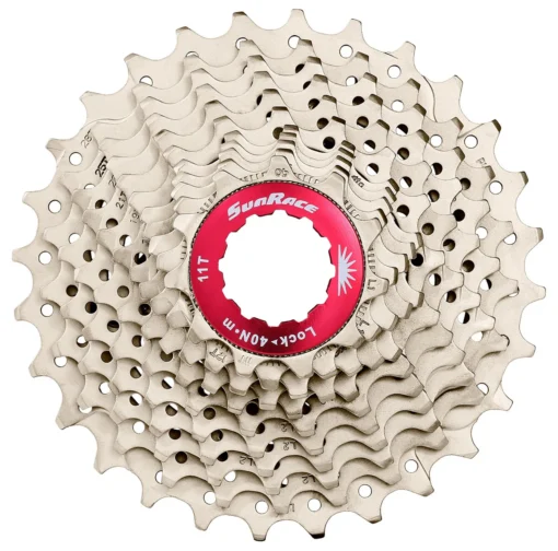 SunRace CSRX0 10-Speed Cassette 11-28T Silver/Red - 11-32t