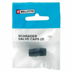Weldtite Bicycle Cycle Bike Bits Schrader Valve Caps Black - 2 Pieces