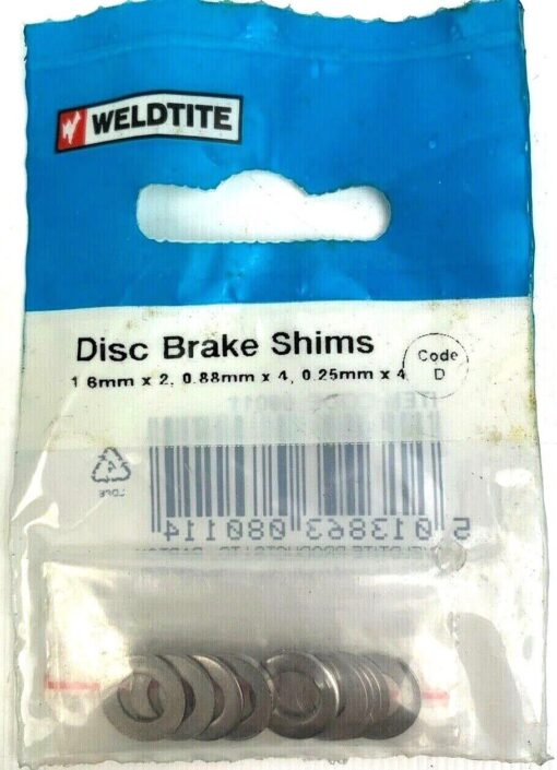 Weldtite Bicycle Shim Spacer Washer Brake Disc Caliper Rotor Stainless Steel 10