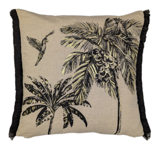 Amazonia Black & Gold Tropical Cushion Cover - cushion-with-inner-pad