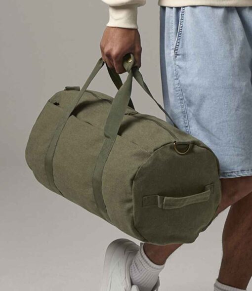BagBase Vintage Canvas Barrel Bag