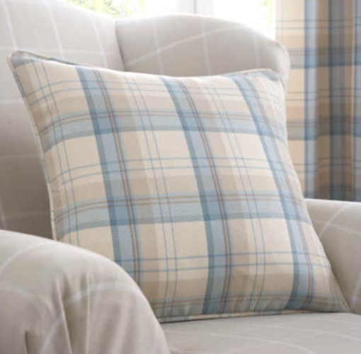 Balmoral Cushion Covers in Duck Egg Blue, Mustard Ochre or Green