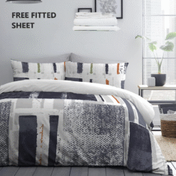 Batika Navy Duvet Cover Set & Free Fitted Sheet - king-bed