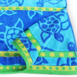 Beach Towel Blue Turtles Large Luxury Velour