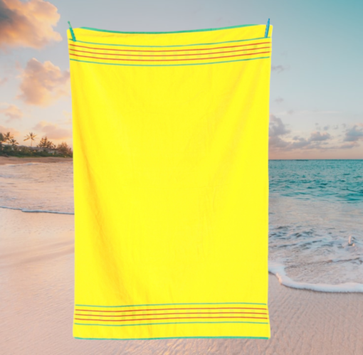 Beach Towels Arabella Yellow Large Luxury Velour