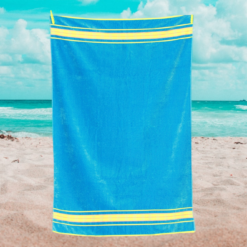 Beach Towels Blue & Yellow Large Luxury Velour