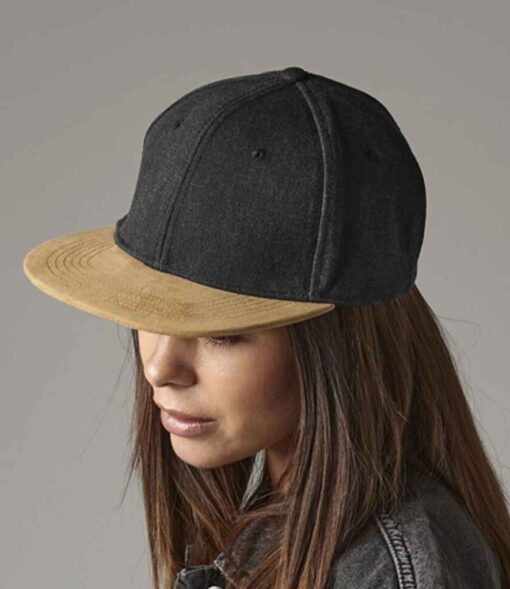 Beechfield Suede Peak Snapback Cap