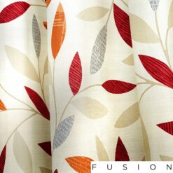 Beechwood Red Leaf Trail Eyelet Curtains by Fusion