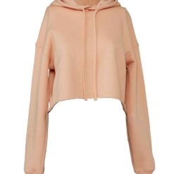 Bella Ladies Cropped Hoodie - Peach, XL