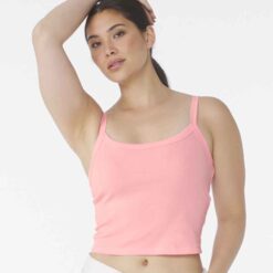 Bella Ladies Micro Rib Spaghetti Strap Tank Top