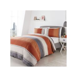 Betley Orange Wide Stripe Bedding by Fusion - single-bed