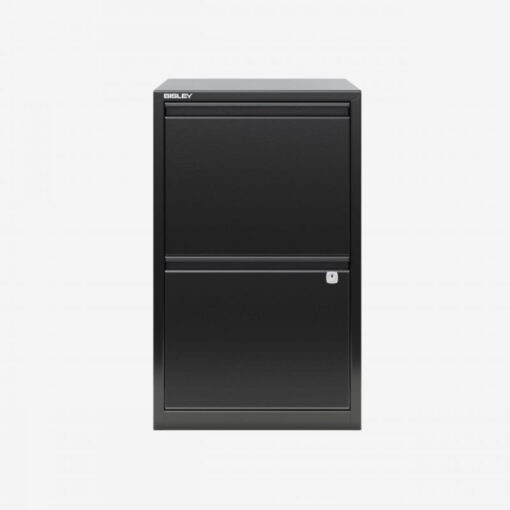 Bisley Filing Cabinet 2 Drawer FFPFA2 Flush Handle Black