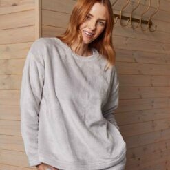 Brand Lab Ladies Plush Fleece Crew Neck Sweatshirt