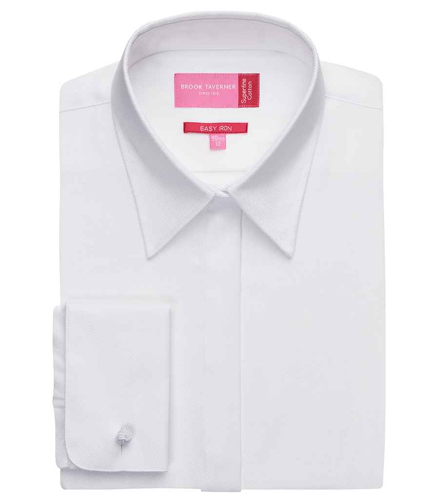 Brook Taverner Ladies Villeta Long Sleeve Herringbone Shirt - 20
