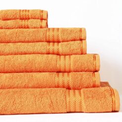 Burnt Orange Towels 500 GSM Supreme Cotton - 7-piece-pack-plus-a-mat