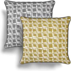 Capella Yellow and Grey Cushion Cover 43cm