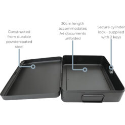 Cathedral 12" Black Lockable Security Box with Bolt Down Kit