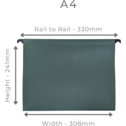Cathedral A4 Green Manilla Suspension Files 20 Pack