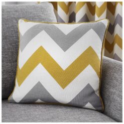 Chevron Yellow and Grey Cushion Cover 43 x 43 cm