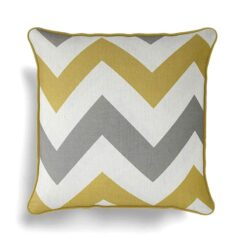 Chevron Yellow and Grey Cushion Cover 43 x 43 cm