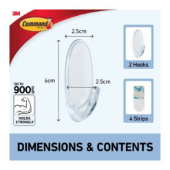 Command Medium Clear Hooks with Clear Strips 17091CLR