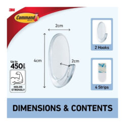 Command Small Clear Hooks with Clear Strips 17092CLR