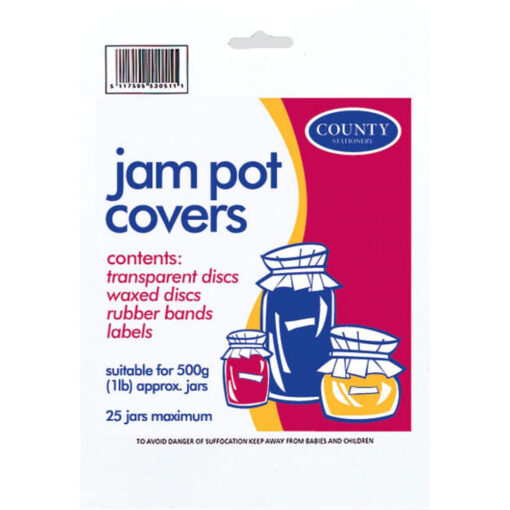 County Jam Pot Covers Clear Wax Discs Pack 25