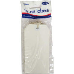 County Tie on Luggage Label Storage Card Tags with String 10 Pk Large White