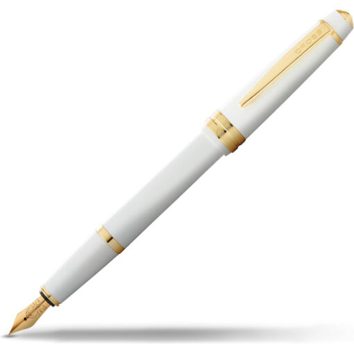 Cross Bailey Fountain Pen White Resin and Gold Tone - Black Ink