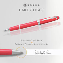 Cross Bailey Rollerball Pen White Resin and Gold Tone - Black Ink