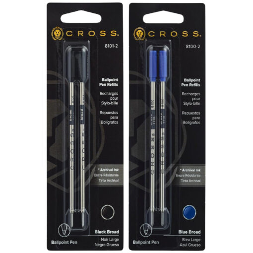 Cross Ballpoint Refill Broad 2 Pack - Blue or Black