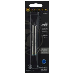 Cross Mini Ballpoint Pen Refill Medium Blue Twin Pack 8518-6