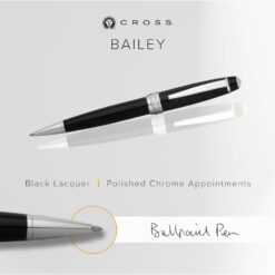 Cross Pens Bailey Ballpoint Pen Medium Black Lacquer