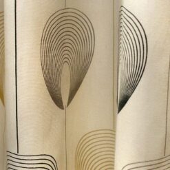 Delta Natural Geometric Eyelet Curtains 100% Cotton by Fusion