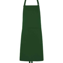 Dennys Polyester Bib Apron with Pocket - Bottle Green