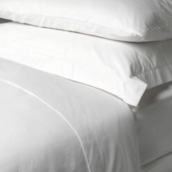 Double Bed Cover Set in White Poly Cotton Essential Range