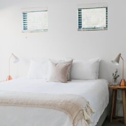 Double Bed Cover Set in White Poly Cotton Essential Range