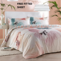Drift Aquarelle Duvet Cover Set & Free Fitted Sheet - double-bed